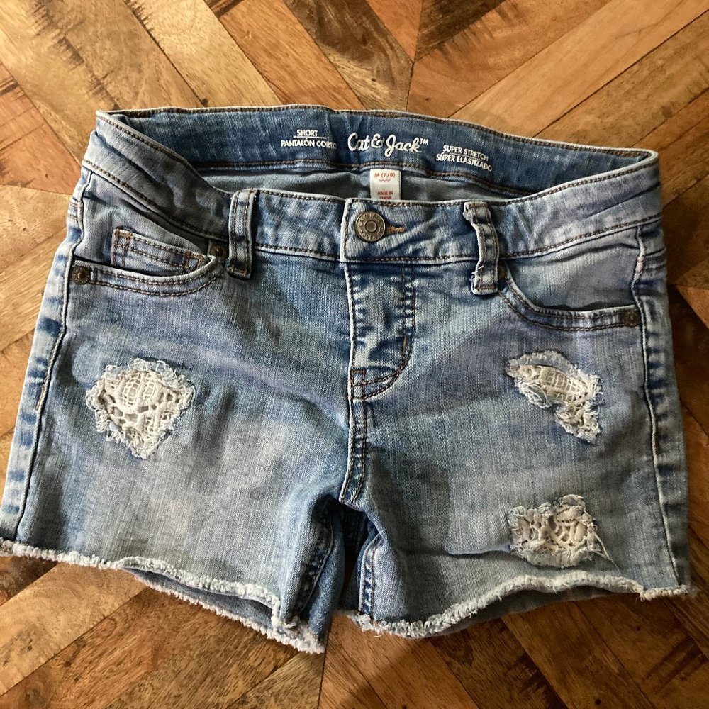 Cat & Jack Lace patched Jean Shorts